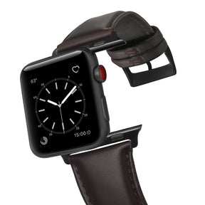 Oil Wax Leather Watch Strap Bracelet For Apple iWatch-Coffee Brown