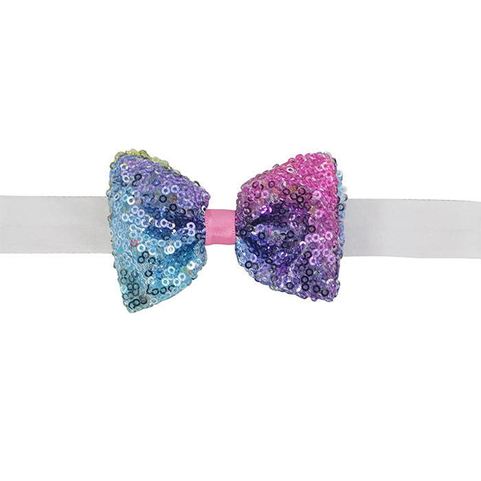 Girl Sequin Dress Handmade Toddler Rainbow Dress for Party Special Occasion with Bow Tie