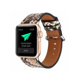 Snakeskin Pattern PU Leather Watch Band Microfiber Design For Apple Watch SE/6/5/4/3/2/1(Brown)