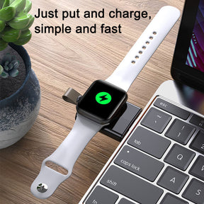 Portable Magnetic Travel Wireless USB iWatch Charger for Apple Watch Series 6/5/4/3/2/1/SE-Black