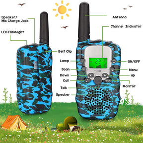 3 Pcs Kids Walkie Talkies with Flashlight Radio Distance 3000m