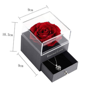 Preserved Flower Rose Gift Box for Valentines Day Anniversary Wedding-Red