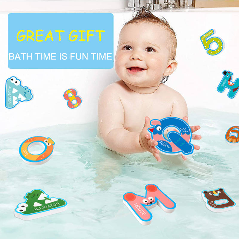 36Pcs Alphabet Numbers Bath Foam Toys Set Educational Floating Toys for Baby Girls Boys