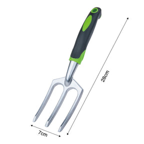 Garden Hand Fork Aluminum Alloy Garden Tool with Ergonomic Rubberized Non-Slip Grip