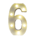 Decorative Led Light Up Number Letters White Plastic Marquee Number Lights Sign Party Wedding Decor Battery Operated (6)