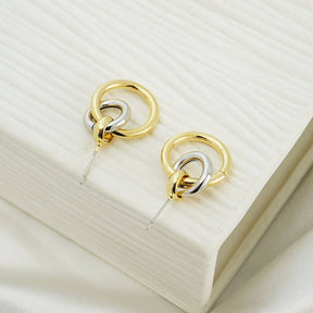 Simple Intertwining Double Circle Earrings For Women