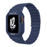 Magnetic Watch Band with Bumper Case Shockproof for Apple Watch-Blue