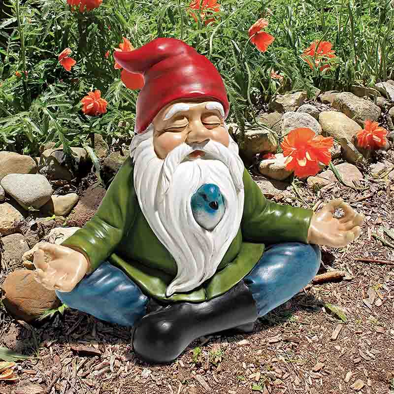 Meditating Old Man Statue Polyresin Weatherproof Gnome Statue