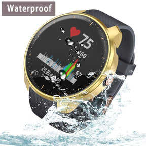 TPU Plated Scratch-Proof Full Cover Watch Case For Garmin Vivo Active3 Music-Gold