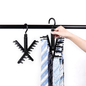 Tie Rack Holder Rotatable Organizer and Storage Rack 3 Pack -Black