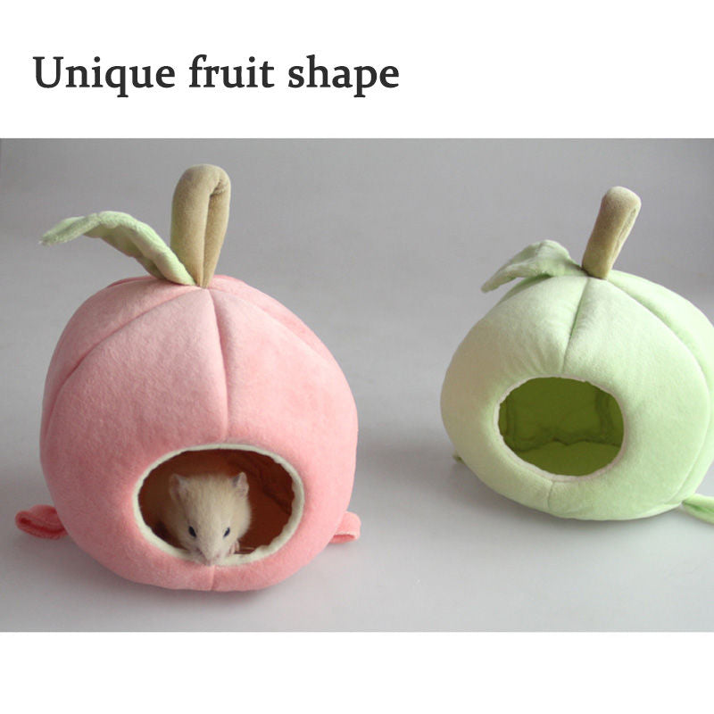 Small Animal Hanging Fruit House Warm Bed-Pink