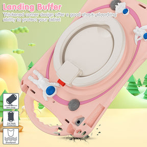 iPad Case Shockproof Case With Handle Stand Shoulder Strap for iPad 9.7 2018/2017/Pro9.7/Air2/Air-Pink