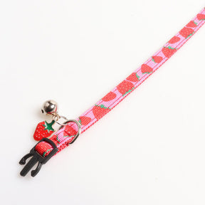 Breakaway Cat Collar with Bell Safety Adjustable Cat Collars-Strawberry