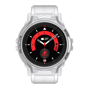 TPU Rugged Watchbands with Protective Case for Samsung Galaxy Watch 5 Pro 45mm Watch 4-Clear