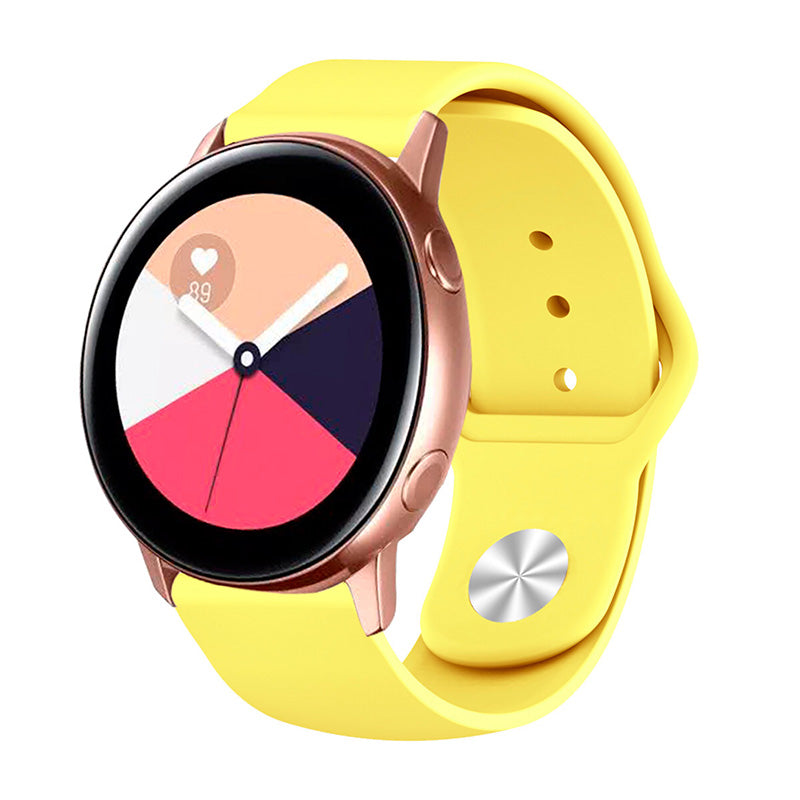 FKGJ 20MM Silicone Watch Bands Quick Release Strap Replacement Wristband For Samsung For Women-Yellow