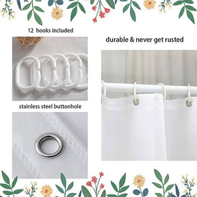 3D Printing Elephant Shower Curtain Bathroom Decor with 12 Hooks-2