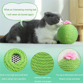 Cactus Cat Scratcher Balls Interactive Tilting Toys for Cats and Kittens