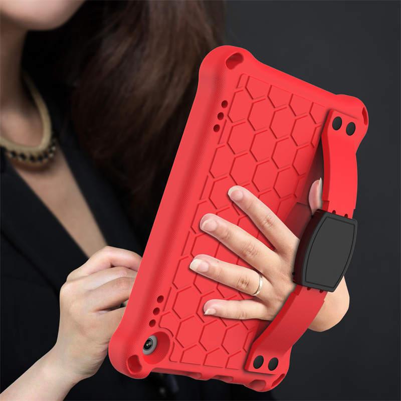 Hive Kindle Fire HD8/HD8 Plus (2020) Tablet Case Durable Stand Cover With Shoulder Strap-RedBlack