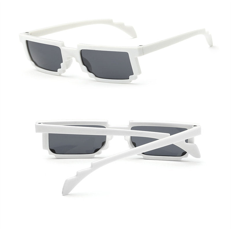2 Packs Pixel Sunglasses Birthday Party Favors for Kids and Adults-White