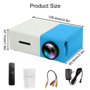 Portable Mini Projectors with HDMI USB Interfaces and Remote Control for Home Theater-Blue