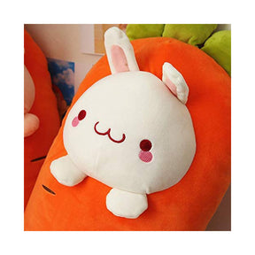 Bunny Plush Stuffed Animal Pillow-Cute Carrot Squishy Hugging Plushie-Gifts for Kids