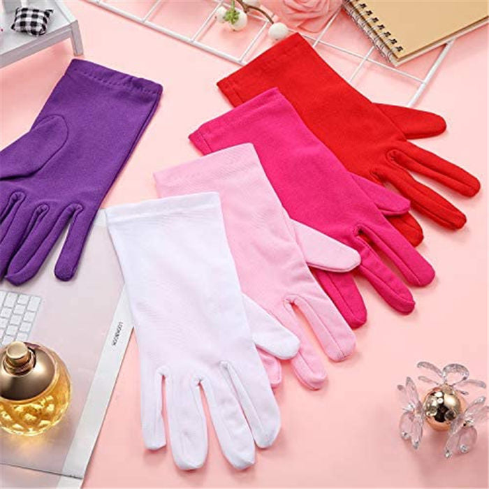 13 Pairs Women Short Satin Gloves Wrist Length Gloves Gown Gloves Opera Gloves