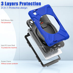 Rugged Tablet Case with 360° Rotatable Stand for Lenovo Tab M8 4th Gen-Blue