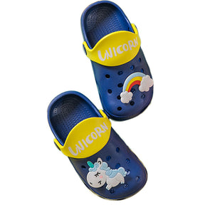 Unicorn Cartoon Childrens Beach Sandals Summer Toddler Boys Girls Slippers-Navy