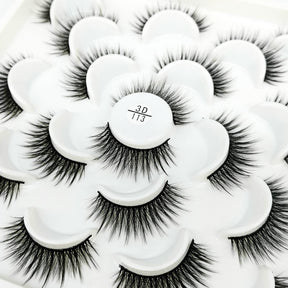 10 Pairs 3D False Eyelashes Reusable Wispy Cat Eye Natural Look Lashes-113