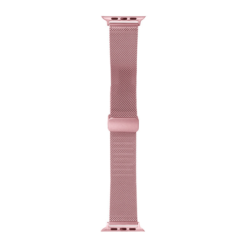 Fashion Magnetic Band Mesh Loop Metal Adjustable for Apple Watch-Pink