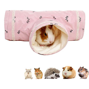 Guinea Pig Tunnels and Tubes Collapsible 3 Way Hideout-Pink