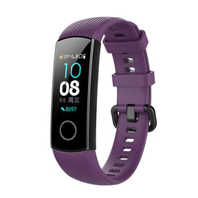 HWRY Silicone Watch Band Quick Release Strap Replacement Wristband For Huawei Band 4/5 And Honor Band 4/5 For Women-Purple