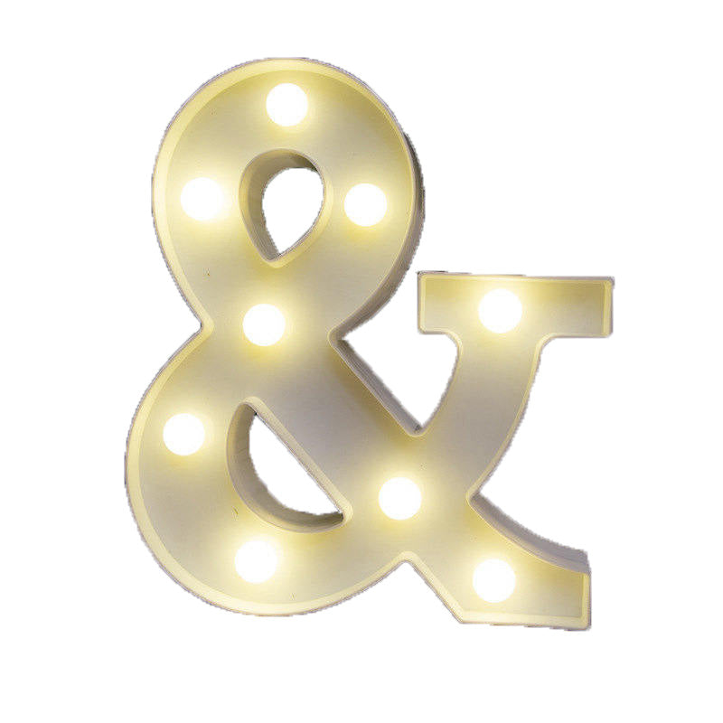 Decorative Led Light Up Number Letters White Plastic Marquee Number Lights Sign Party Wedding Decor Battery Operated (&)