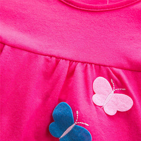 Winter Cotton Toddler Girl Clothes Long Sleeve Girls Dresses For Kids-Rose Red