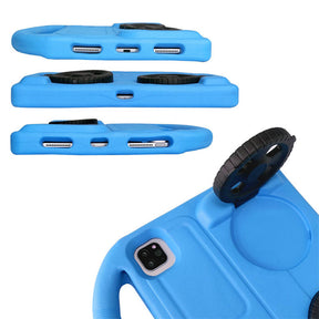 Wheel iPad Case For iPad Pro 11 Air4 10.9 inch Shockproof Stand Cover With Handle Stand-Blue
