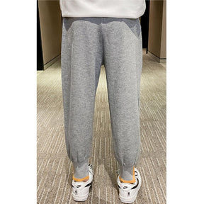 Girls Joggers Long Pants Pockets Outdoor Casual Trousers Smiley-Gray