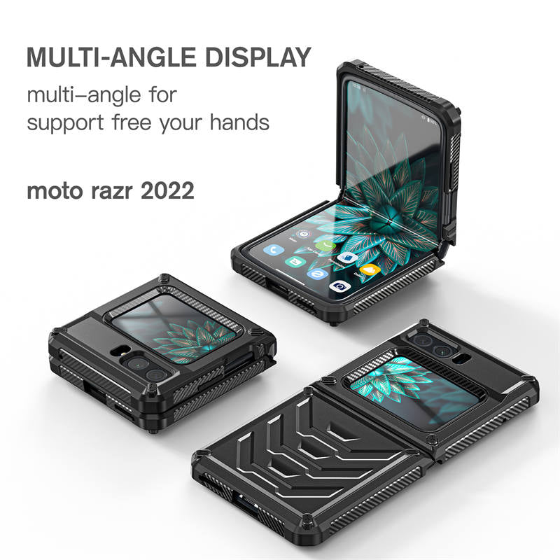 Armorer Full-Body Rugged Protection Case for Moto RAZR 5G Flip Phone 2022-Black