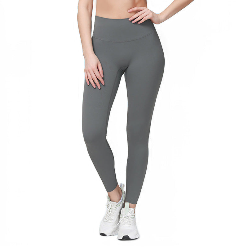 Womens Yoga Pants Breathable Naked Feeling Fitness Leggings-Grey