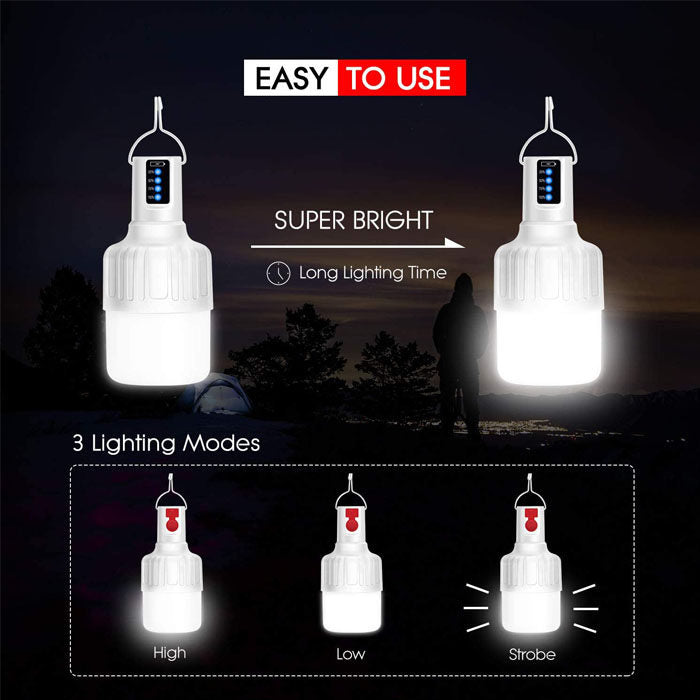 4 Pack Rechargeable LED Camping Lantern With Hanging Hooks-7813