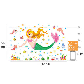 Creative Cartoon Removable 3D Wall Stickers Bubble Mermaid Princess Decoration For Children Room-05