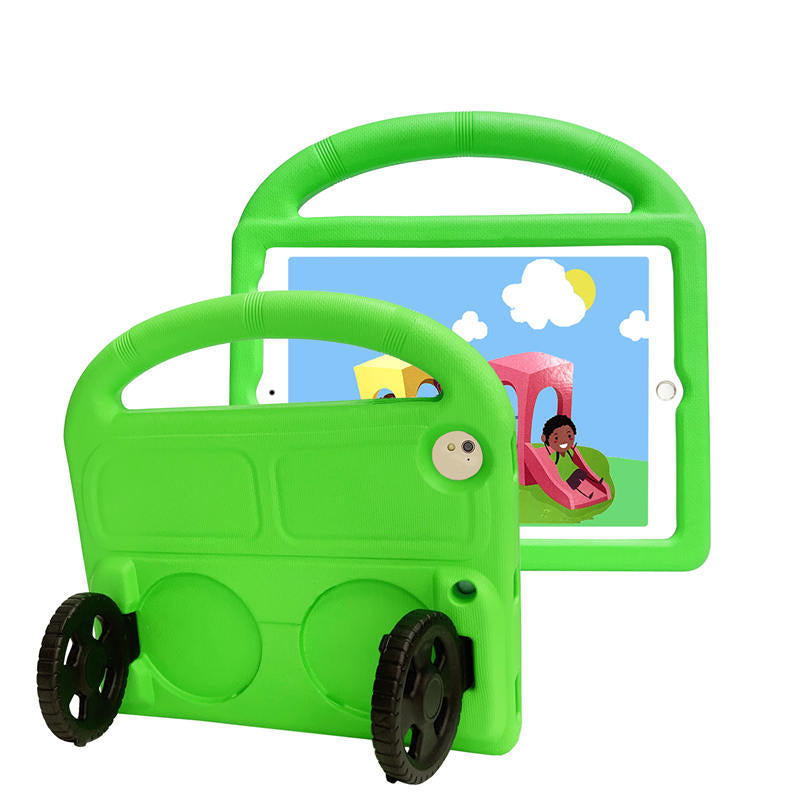 Wheel iPad Case For iPad 9.7inch Air1/2 Pro9.7 Shockproof Stand Cover With Handle Stand-Green