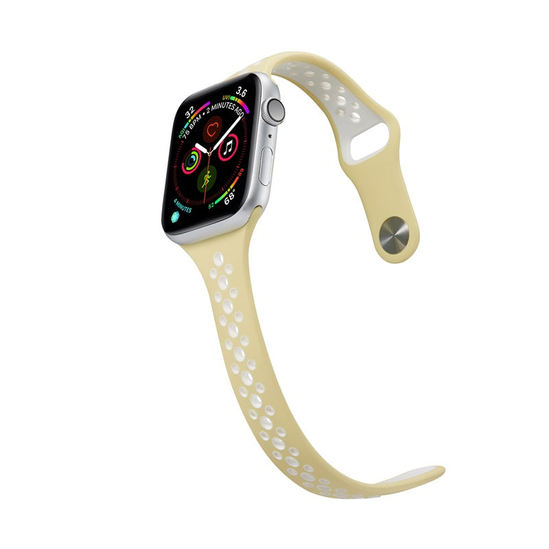 Nike Silicone Sport Breathable Watch For Apple iWatch Series-Yellow White