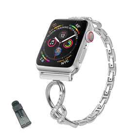 8 Shape Watch Band Stainless Steel Wristbands for Apple IWatch Series SE/1/2/3/4/5/6 For Women-Silver