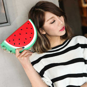 Women Shoulder Bag Cute Pineapple Shape Mini Bag-Watermelon