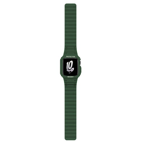 Magnetic Watch Band with Bumper Case Shockproof for Apple Watch-Green