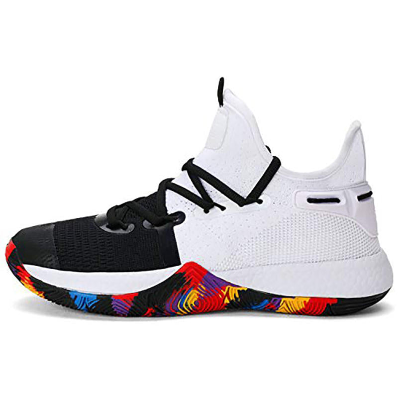 Boys Basketball Shoes Non-Slip Girls Sneakers Durable Kids Running Shoes-BlackWhite
