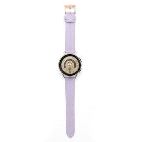 Genuine Leather Watchband Groove for Galaxy Watch 42mm/Samsung Gear S3-Purple