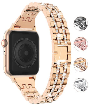 5C Diamond Stainless Steel Watch Strap Wristbands For Apple iWatch Series-Champane Gold