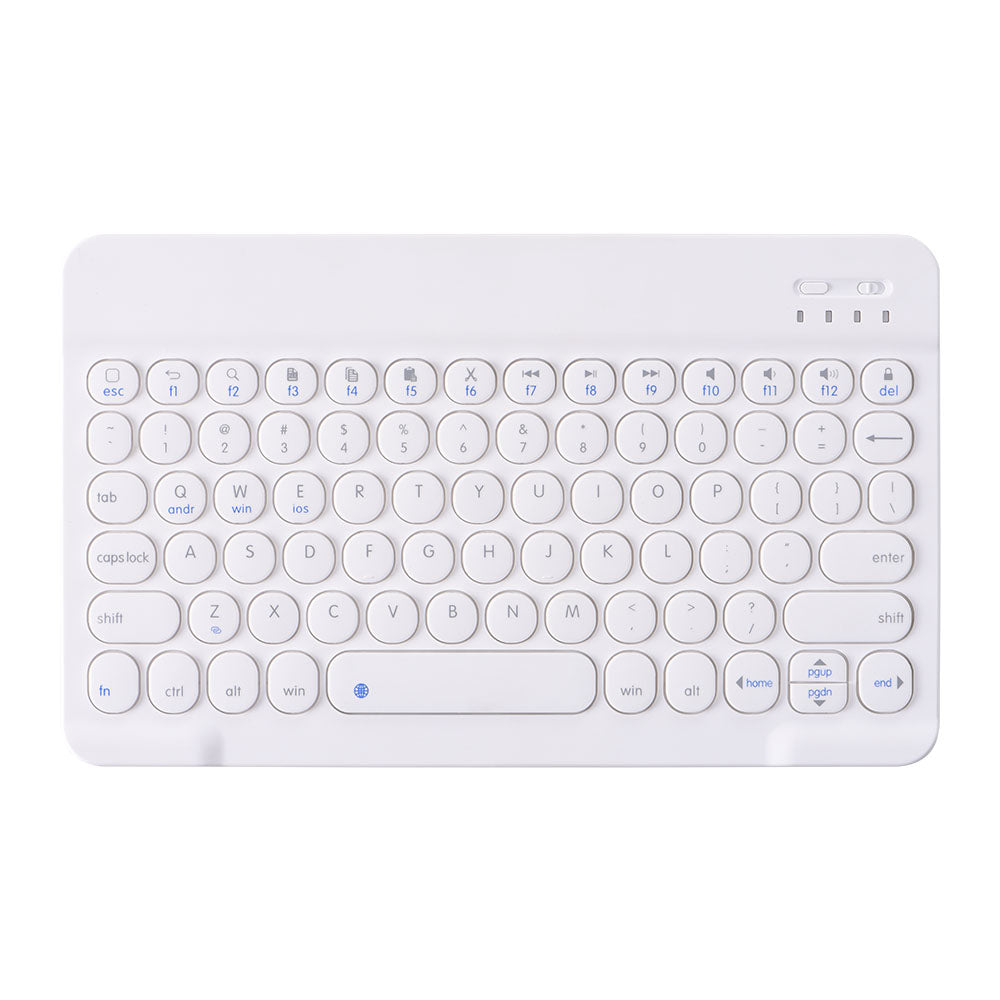 Keyboard Case For iPad Cute Round Key Detachable Keyboard with Pen Slot at the Bottom-Pink