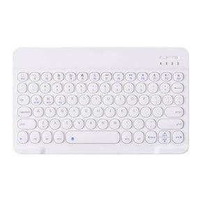 Keyboard Case For iPad Cute Round Key Detachable Keyboard with Pen Slot at the Bottom-Pink